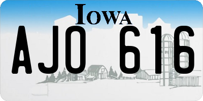 IA license plate AJO616