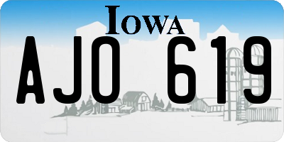 IA license plate AJO619