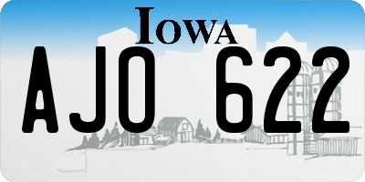 IA license plate AJO622