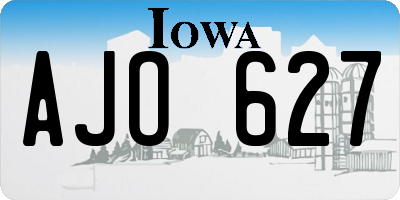 IA license plate AJO627