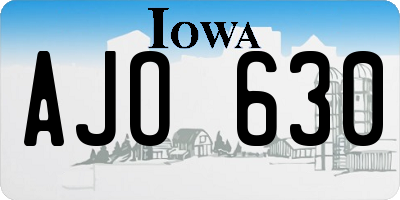 IA license plate AJO630