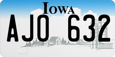 IA license plate AJO632