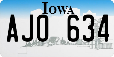 IA license plate AJO634
