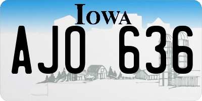 IA license plate AJO636