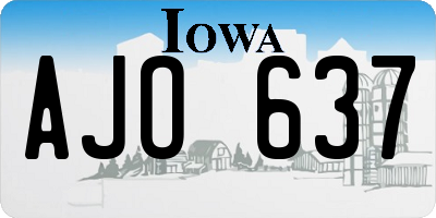 IA license plate AJO637