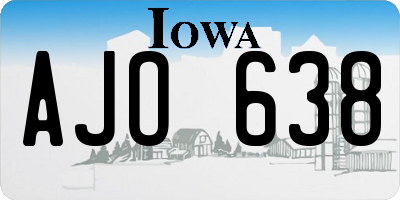 IA license plate AJO638