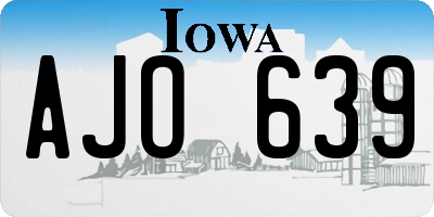 IA license plate AJO639