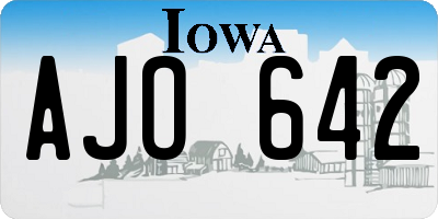 IA license plate AJO642