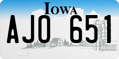 IA license plate AJO651