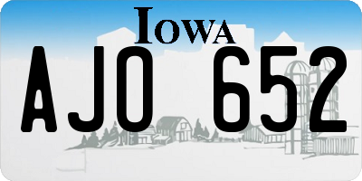 IA license plate AJO652