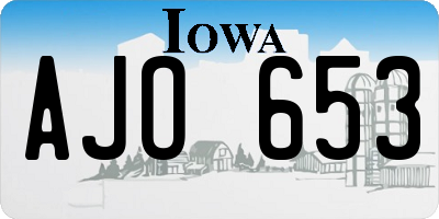 IA license plate AJO653