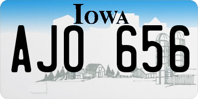 IA license plate AJO656