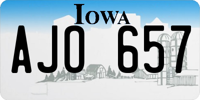 IA license plate AJO657