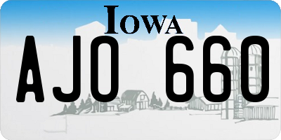 IA license plate AJO660