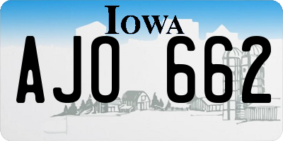 IA license plate AJO662