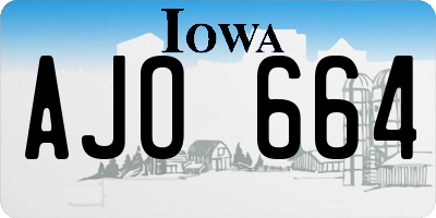 IA license plate AJO664