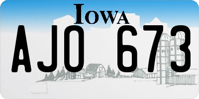 IA license plate AJO673