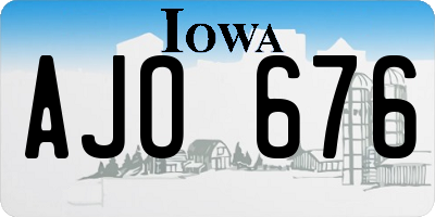 IA license plate AJO676