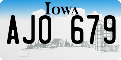 IA license plate AJO679