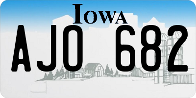 IA license plate AJO682