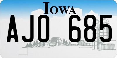 IA license plate AJO685
