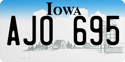 IA license plate AJO695