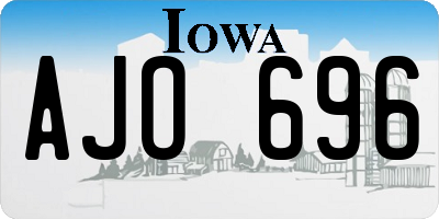 IA license plate AJO696