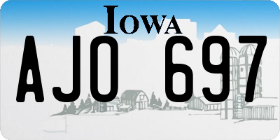 IA license plate AJO697