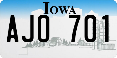 IA license plate AJO701