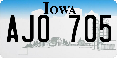IA license plate AJO705