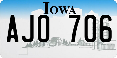 IA license plate AJO706