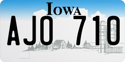 IA license plate AJO710