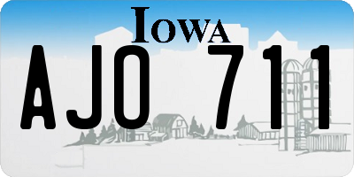 IA license plate AJO711