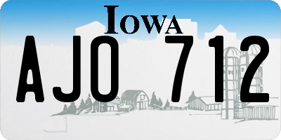 IA license plate AJO712
