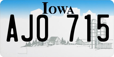 IA license plate AJO715