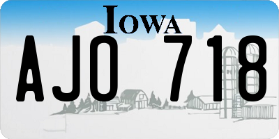 IA license plate AJO718