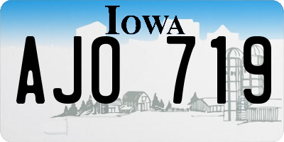 IA license plate AJO719