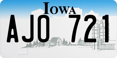 IA license plate AJO721