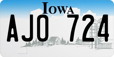 IA license plate AJO724