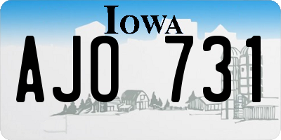 IA license plate AJO731