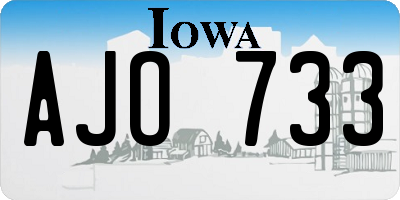 IA license plate AJO733