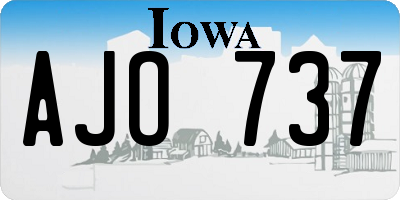 IA license plate AJO737