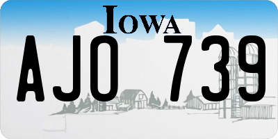 IA license plate AJO739