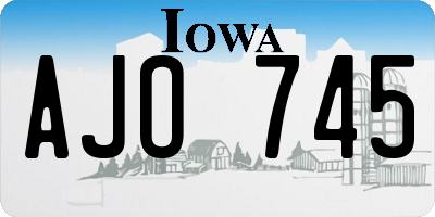 IA license plate AJO745