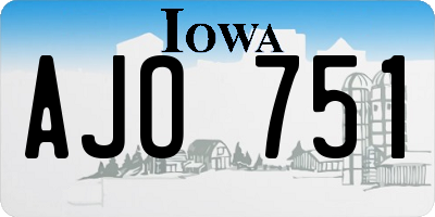 IA license plate AJO751
