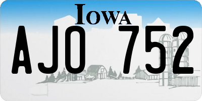 IA license plate AJO752