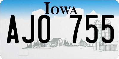IA license plate AJO755