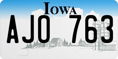 IA license plate AJO763