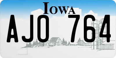 IA license plate AJO764