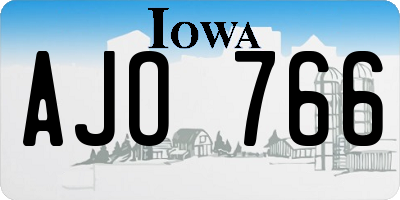 IA license plate AJO766